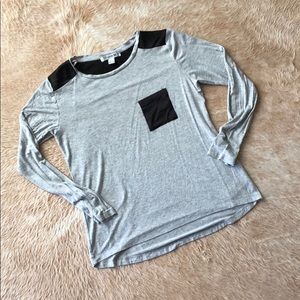 Gray Blouse with Pocket
